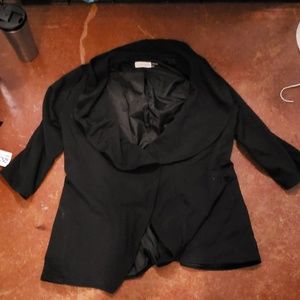 Ruffle neck soft jacket